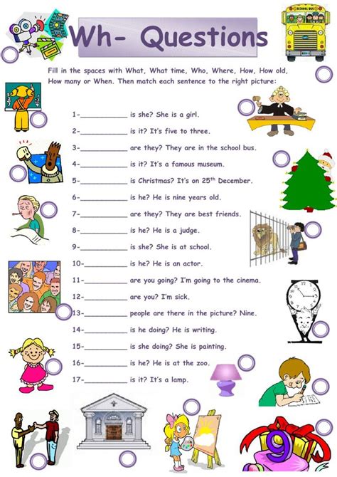 Wh Questions Reading Comprehension Worksheets