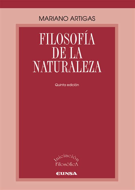 Filosofía De La Naturaleza Ediciones Universidad De Navarra