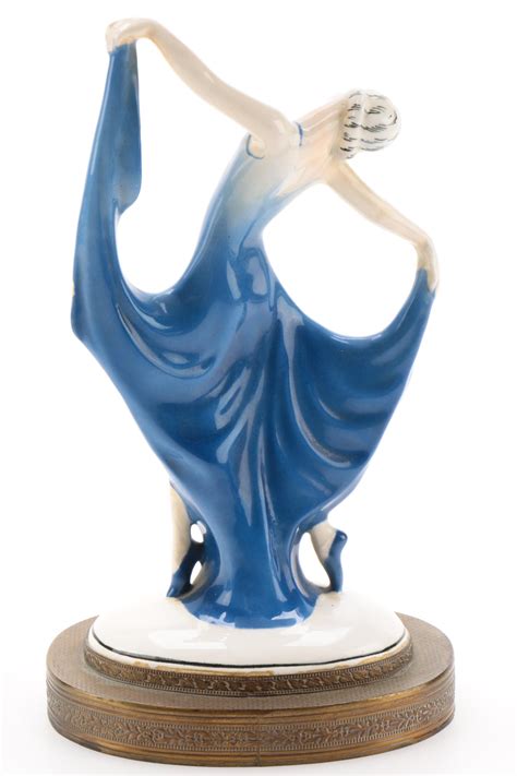hertwig and co katzhütte art deco ceramic dancing lady figurine vintage ebth