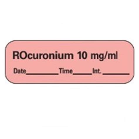 Timemed A Div Of Pdc Label Rocuronium 10 Mgml Anesthesia 1 12x12 P