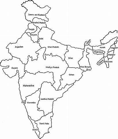 India Map Outline Political States Drawing Without