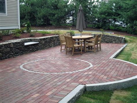 Pine Hall Courtyard Brick Pavers In A Running Bond Pattern With