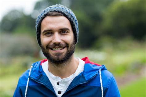 Premium Photo Portrait Of Handsome Man In Nature