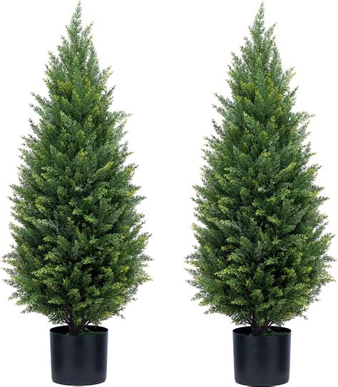 Ecolvant Two 3ft Artificial Topiary Trees Uv Resistant