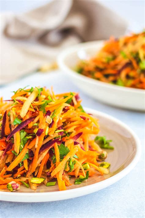 Carrot Salad With Sesame Maple Vinaigrette Dish N The Kitchen