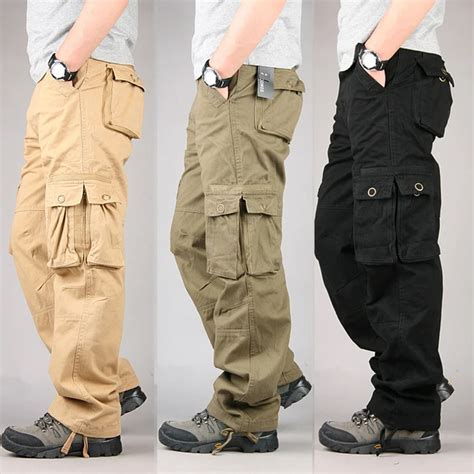 Waikei Multi Pocket Cotton Cargo Pants Black Dom35by443