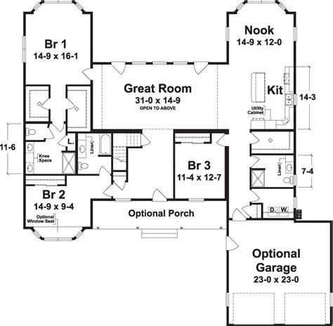 The Lake House 2559 Square Foot Ranch Floor Plan