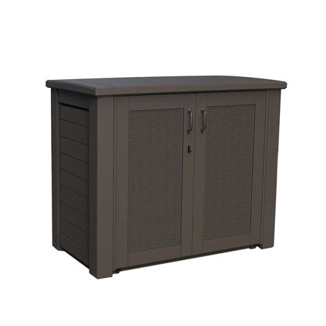 Rubbermaid 123 Gal Bridgeport Resin Patio Cabinet 1863391 The Home Depot