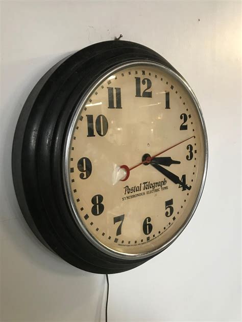 Art Deco Postal Telegraph Wall Clock Synchronous Hammond Clock Co At