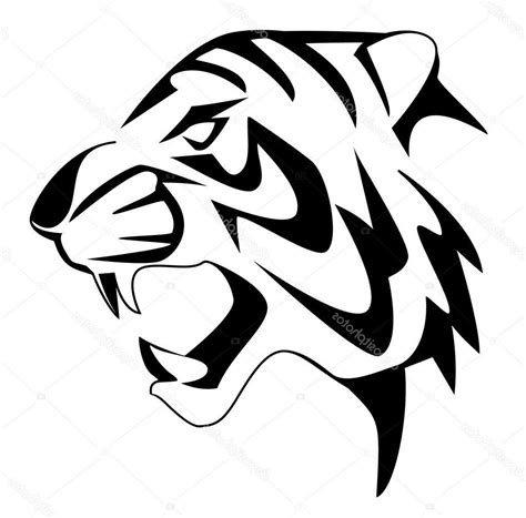Outline Simple Tiger Face Drawing Easy Drawing Ideas