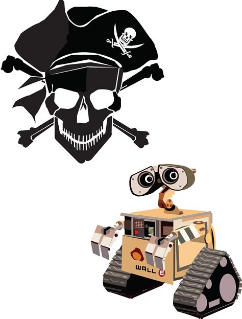 Pirate & Wall-E Illustration (Adobe Illustrator) on Behance