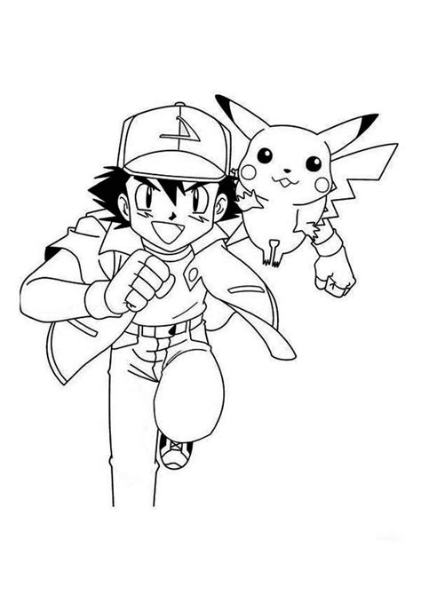 Pokemon Ash And Pikachu Coloring Clip Art Library