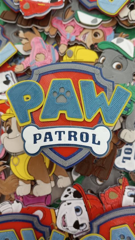 Paw Patrol 3d Printed Flair Pinback Magnets Keychains Etsy