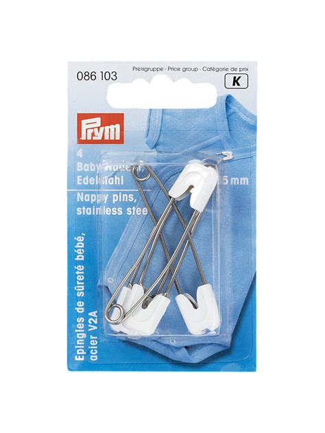 Prym Stainless Steel Nappy Pins 55mm Pack Of 4