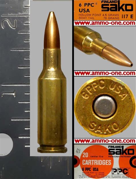 6mm Ppc Usa By Sako 70gr Jhp One Cartridge Not A Box Ammo One1