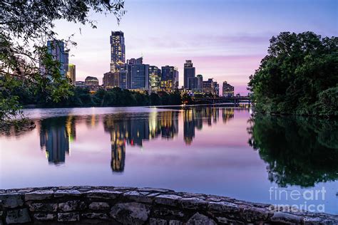 Austin Skyline Lou Neff Sunrise Reflection Photograph By Bee Creek