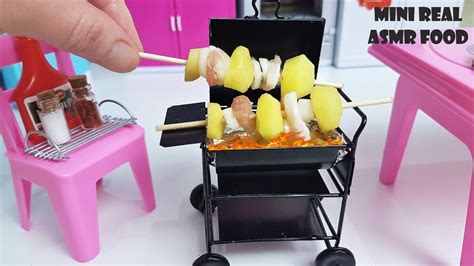 Mini Food Real Mini Barbecue Fried On Chips Asmr Cooking Kitchen Set