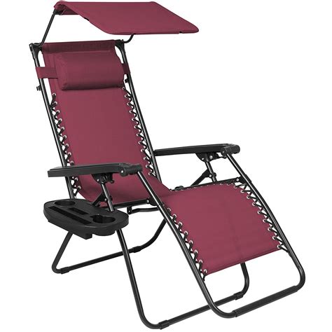 Best Choice Products Folding Zero Gravity Recliner Lounge Chair W Canopy Shade