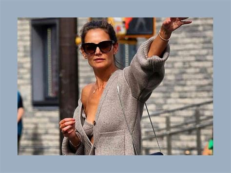 It Looked Way More Glamorous Than It Was Katie Holmes On Her Viral Cashmere Bra And Blazer Look