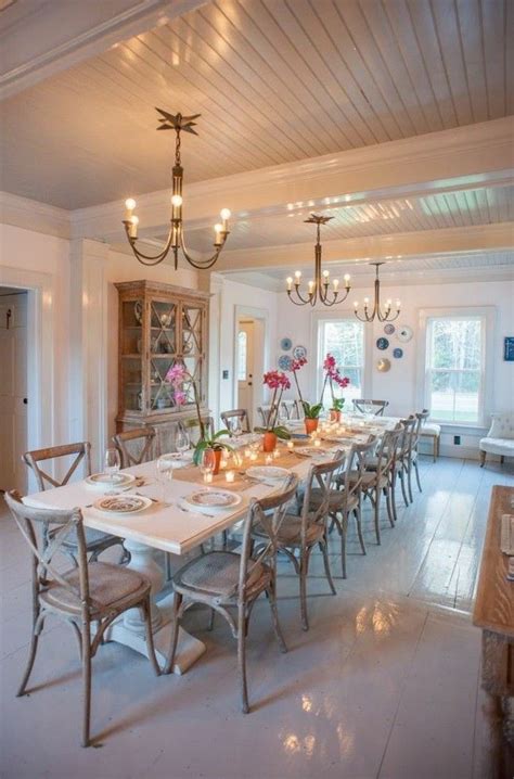 A vintage farmhouse entryway with light blue beadboard, pendant lamps, a basket box and much natural light. Provocative Beadboard Ceilings for Home Interior Design ...