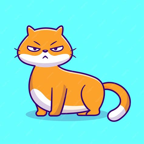Premium Vector Cute Angry Cat Cartoon Vector Icon Illustration