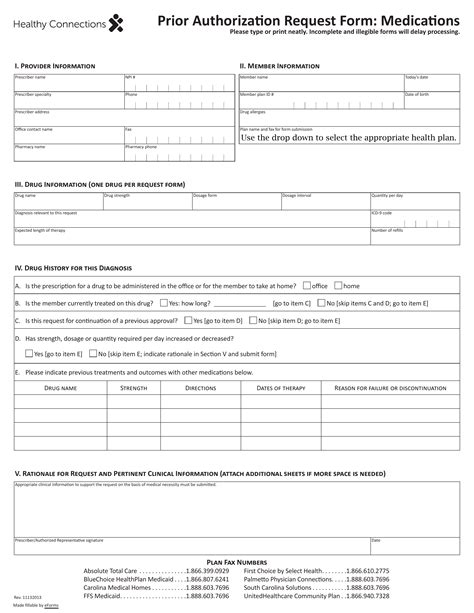 Free Selecthealth Prior Rx Authorization Form Pdf Eforms