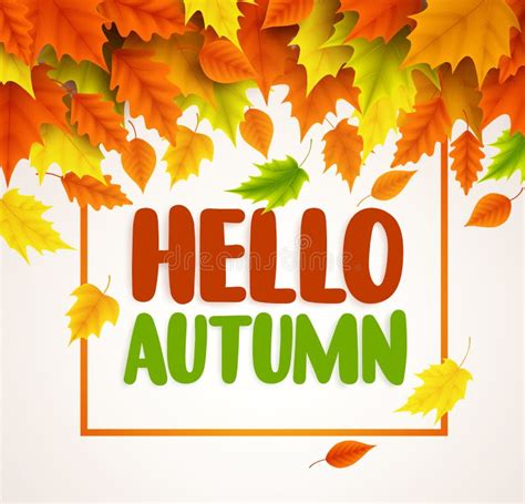 Hello Fall Vector Typography Hello Fall Greeting Text With Colorful
