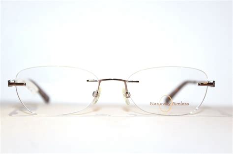 new naturally rimless nr361 brn brown womens eyeglasses rx frames 51 17 135 mm ebay