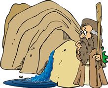 Moses is supposed to go over to that rock, lift his rod into the air and hit the rock. Water from a Rock - Children's Sermons from Sermons4Kids.com