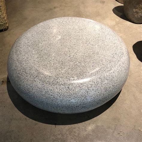 Gray Or White Terrazzo Round Indoor Outdoor Coffee Table Low Profile