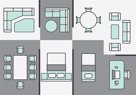 Architecture Plans Furniture Icons 125542 Vector Art At Vecteezy