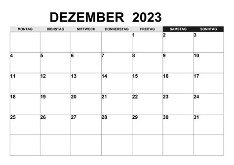 Kalender Dezember 2023 Kalendersu