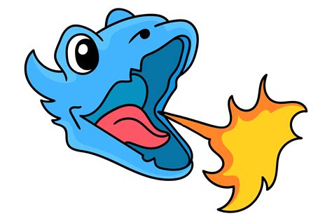 Blue Dragon Spitting Out Hot Flames Graphic By Digiard · Creative Fabrica