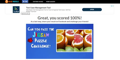 The Jigsaw Puzzle Challenge Quiz Answers 100 Scored Quiz Riddle
