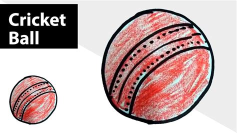 How To Draw Cricket Ball Step By Step Drawing For Kids Sports Icon