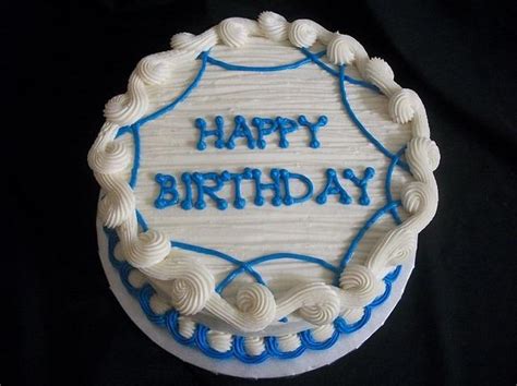 Simple Blue And White Birthday Cake Decorated Cake By Cakesdecor