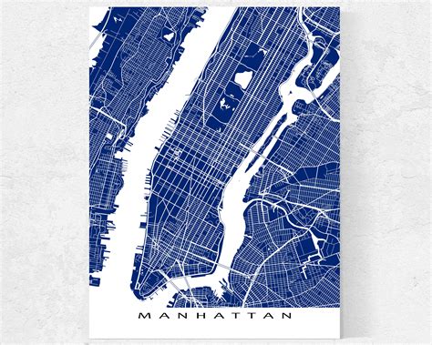 Home And Living New York Wall Art New York Map Print New York Map