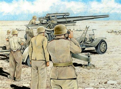 Flak 36 88mm In Action In North Africa Военный Солдаты Фантастика