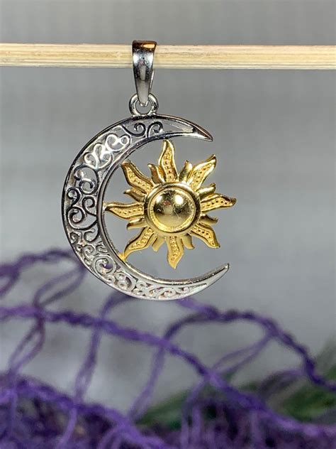 Moon Necklace Sun Necklace Celestial Jewelry Wiccan Jewelry