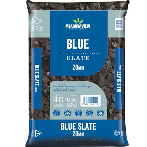 Blue Slate 20mm 20kg Downham Garden Centre
