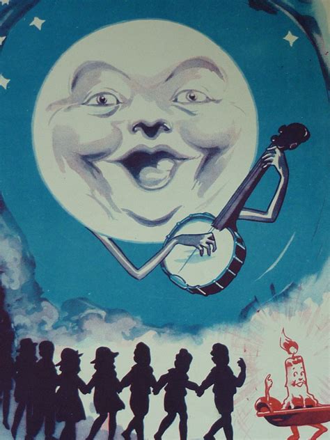 1935 Print Of The Man In The Moon Vintage Moon Moon Illustration Moon Art