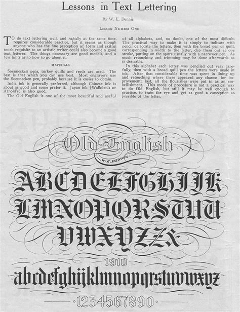 Ornate Old English Calligraphy Guide English Calligraphy Lettering