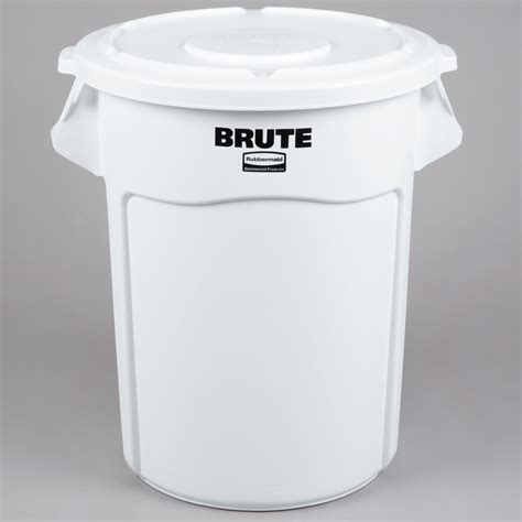 Rubbermaid Brute 55 Gallon White Ingredient Bin Trash Can And Lid