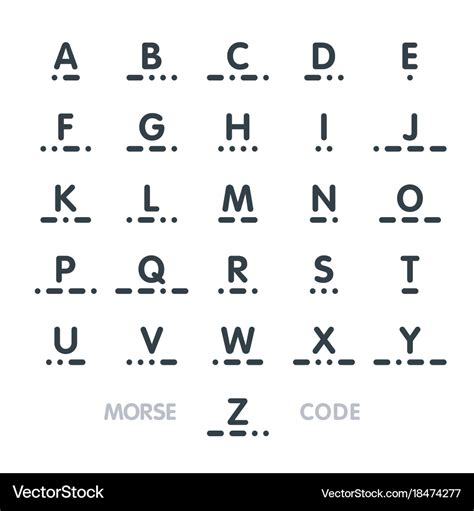 Morse Code Alphabet Royalty Free Vector Image Vectorstock