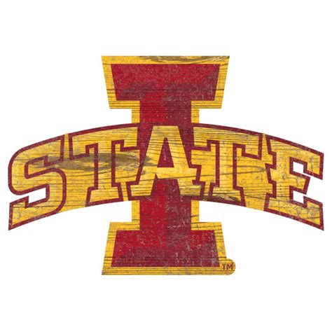 Fan Creations Iowa State Cyclones Distressed Logo Red Vintage Sign By