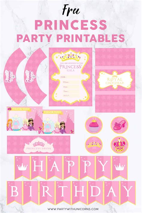 Free Princess Party Printables Party With Unicorns