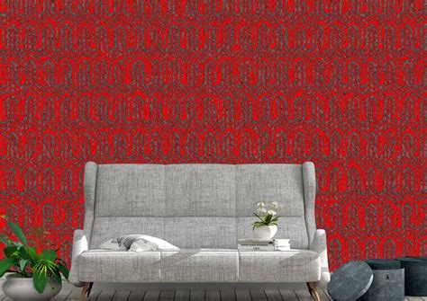 Old Red Gray Art Wallpaper Wall Decor Peel And Stick Wallpaper