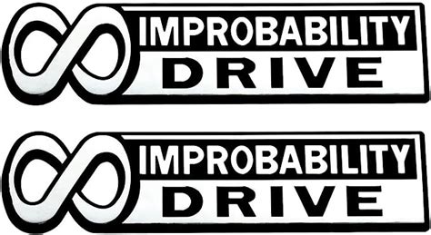 Pair Set Infinite Improbability Drive Car Emblem 3d Badge