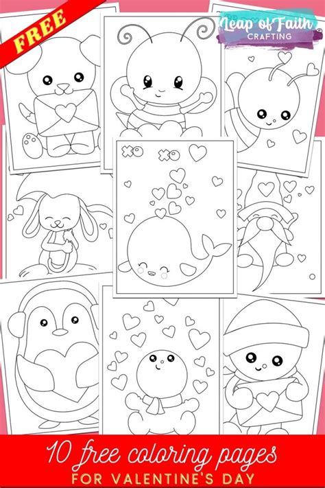 FREE Valentine's Day Coloring Pages PDF for Instant Download! - Leap of