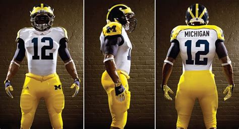 Michigan Football Uniform College Football Uniforms Football
